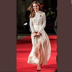 Self Portrait Pleated Crochet Lace Bridal Dress 6